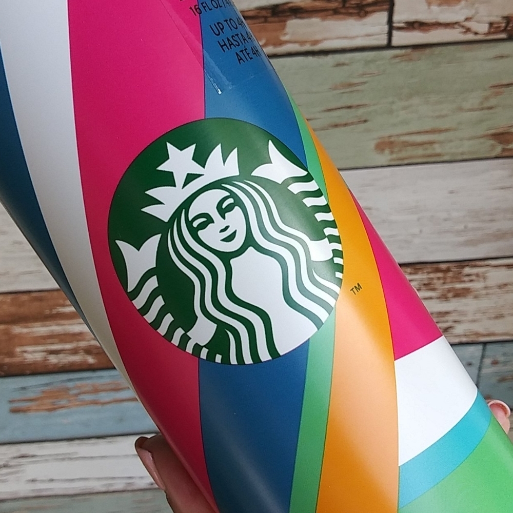 NWT STARBUCKS Multicolor Stripes Insulated Tumbler
